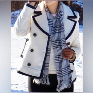 J. Crew Vintage Wool Pea Coat Stadium Jacket Size 2 like new! EUC Nello Gori